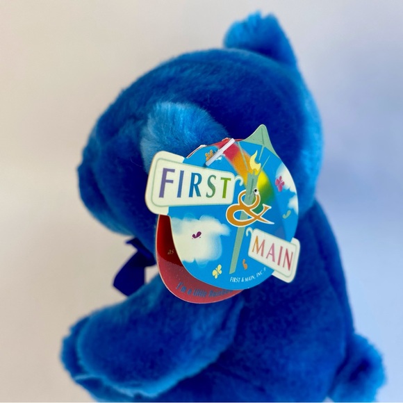 First and Main vintage blue teddy bear, rainbow series plush, collectible - Picture 3 of 8